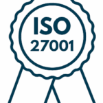 Das Bild zeigt eine Auszeichnung auf der ISO 27001 Zertifizierung steht