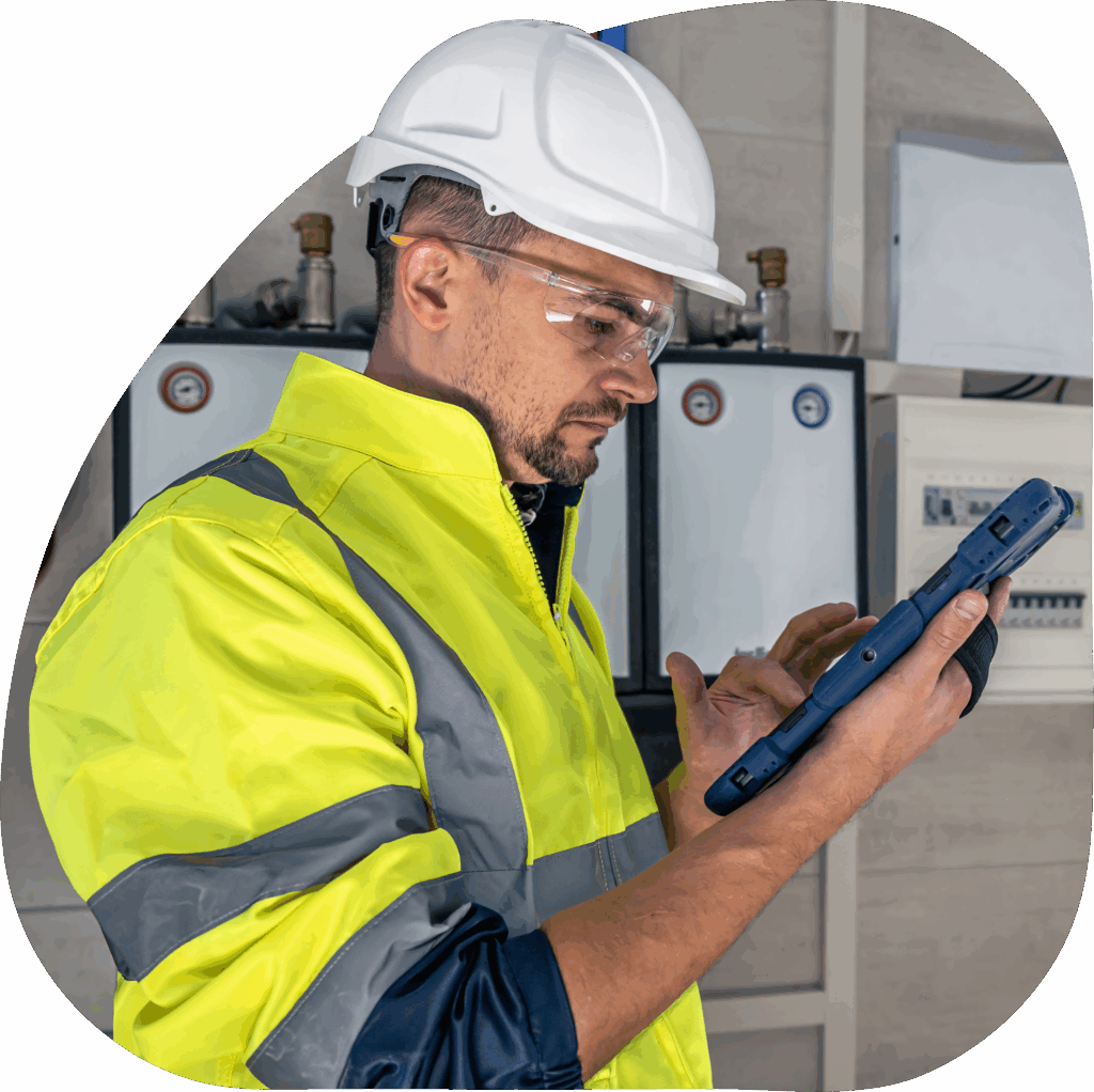 Elektrofachkraft prüft nach DGUV V3 die elektrischen Anlagen und Betriebsmittel in einem Unternehmen