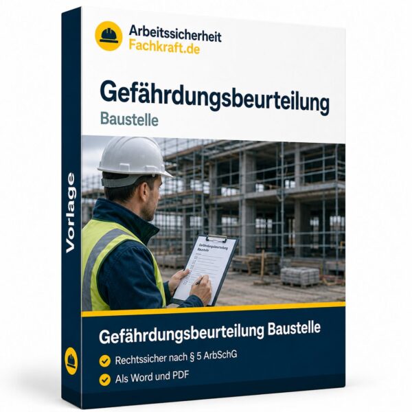 Gefährdungsbeurteilung Baustelle als Word- und PDF-Vorlage nach § 5 ArbSchG