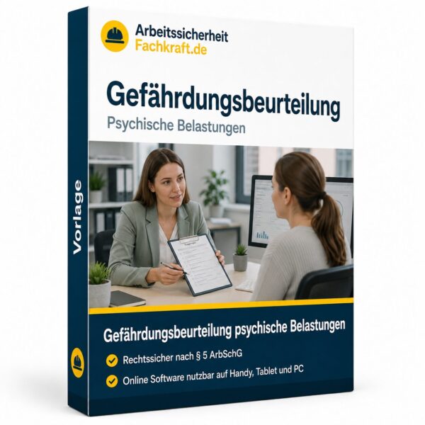 Gefährdungsbeurteilung psychische Belastung Vorlage als Word- und PDF-Vorlage für Unternehmen.